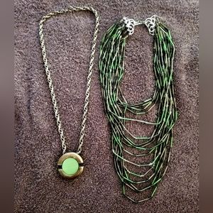 Lot of 2 handmade beaded and silver metal alloy necklaces  (benefits 503c animal